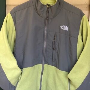 Green and gray the north face Denali Coat